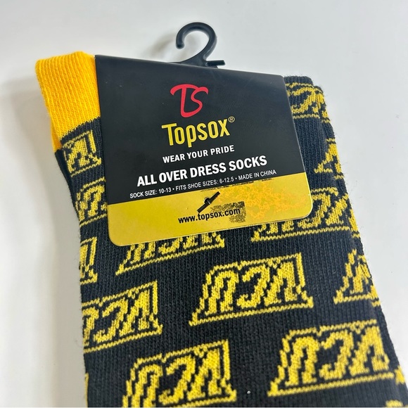 Virginia Commonwealth University Topsox Size 6-12.5 Socks College Sports - Picture 2 of 6